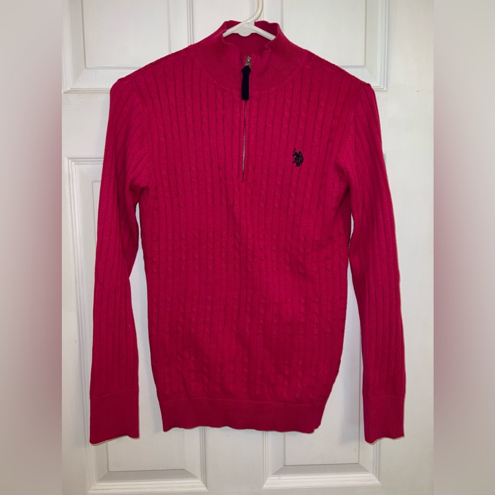 Polo Ralph Lauren Turtleneck Sweater Pink With Blue Pony Womens Size S